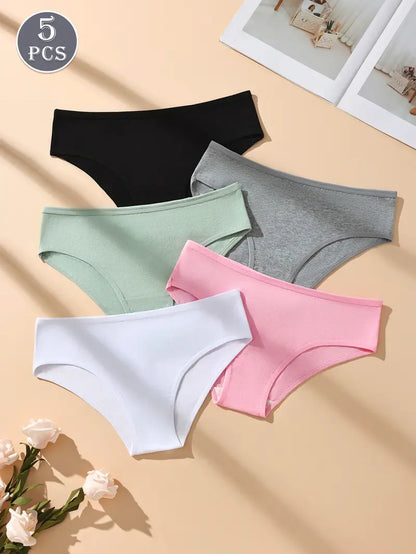 5-Pack – Soft Breathable Briefs Cotton Panties