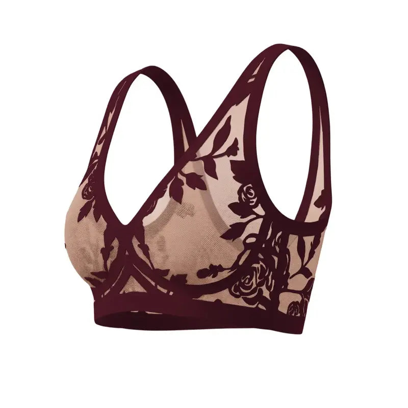 Coquette Floral Sheer Wire-Free Bralette