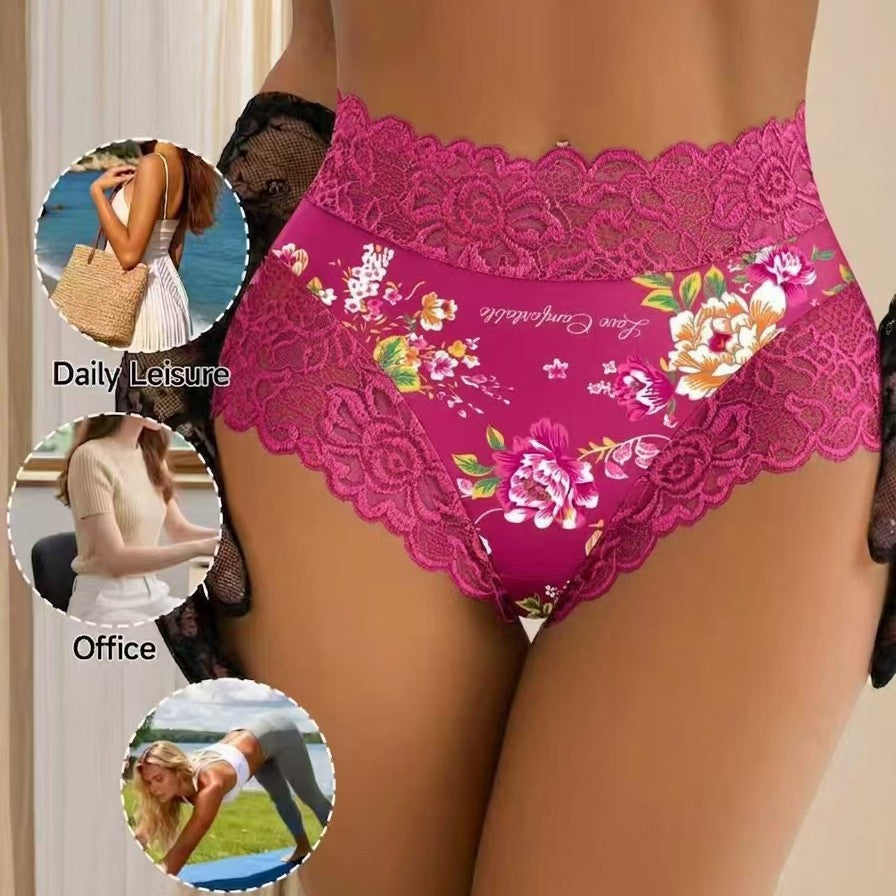 3/5/6-Pack Soft Stretch Floral Lace Briefs