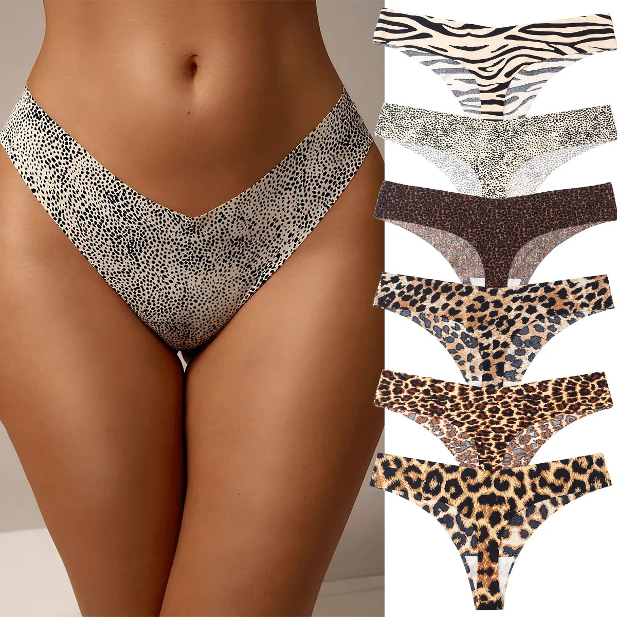 6-Pack Leopard Print Seamless  Panties