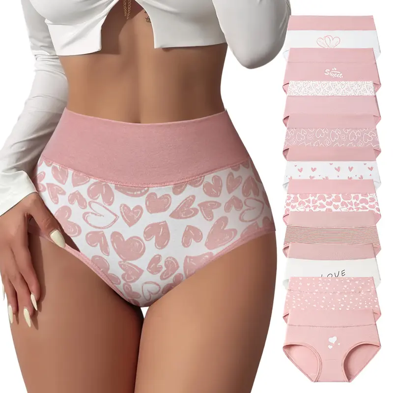 High-Waisted Cotton Tummy Control Panties 4/6/8/10-Pack