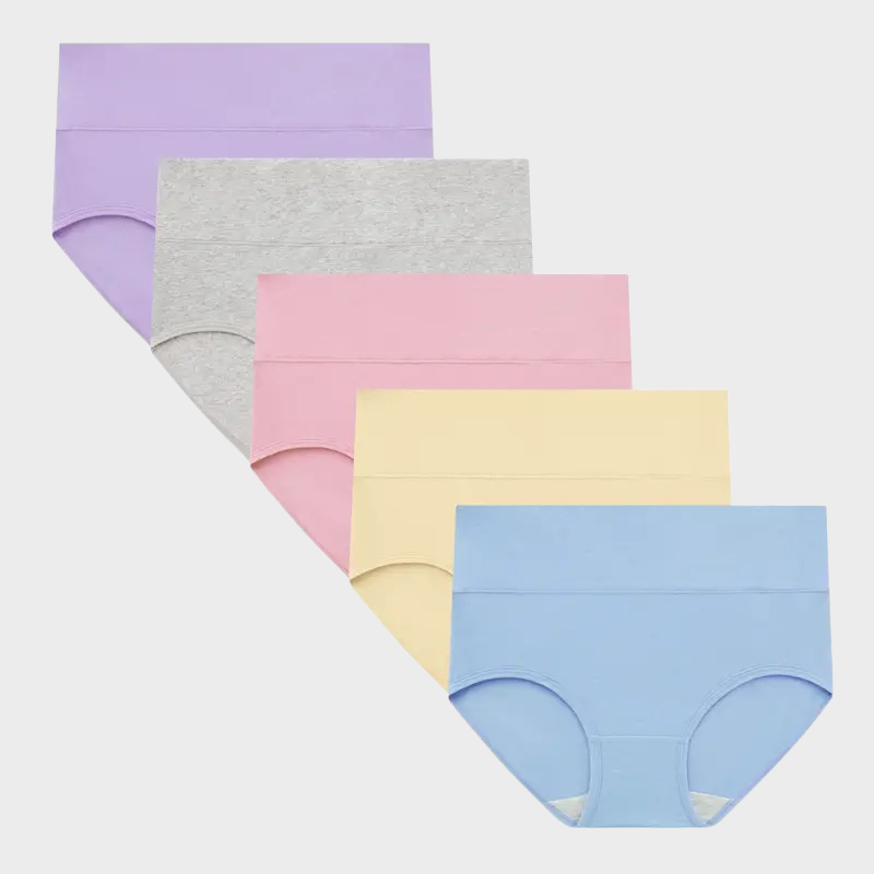 High Waisted Cotton Panties 5-Pack