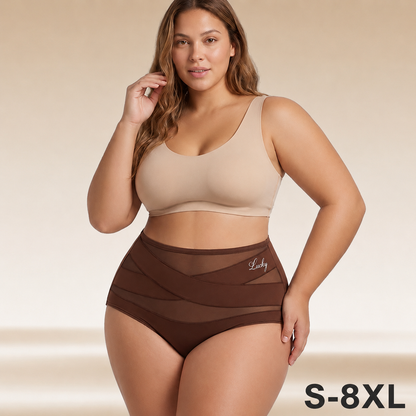 4/7-Pack Plus Size High-Waist Tummy Control Seamless Panties