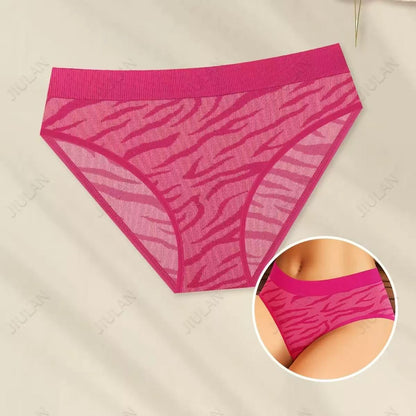 6-Pack  Mid-Waist Seamless Leopard Print Panties