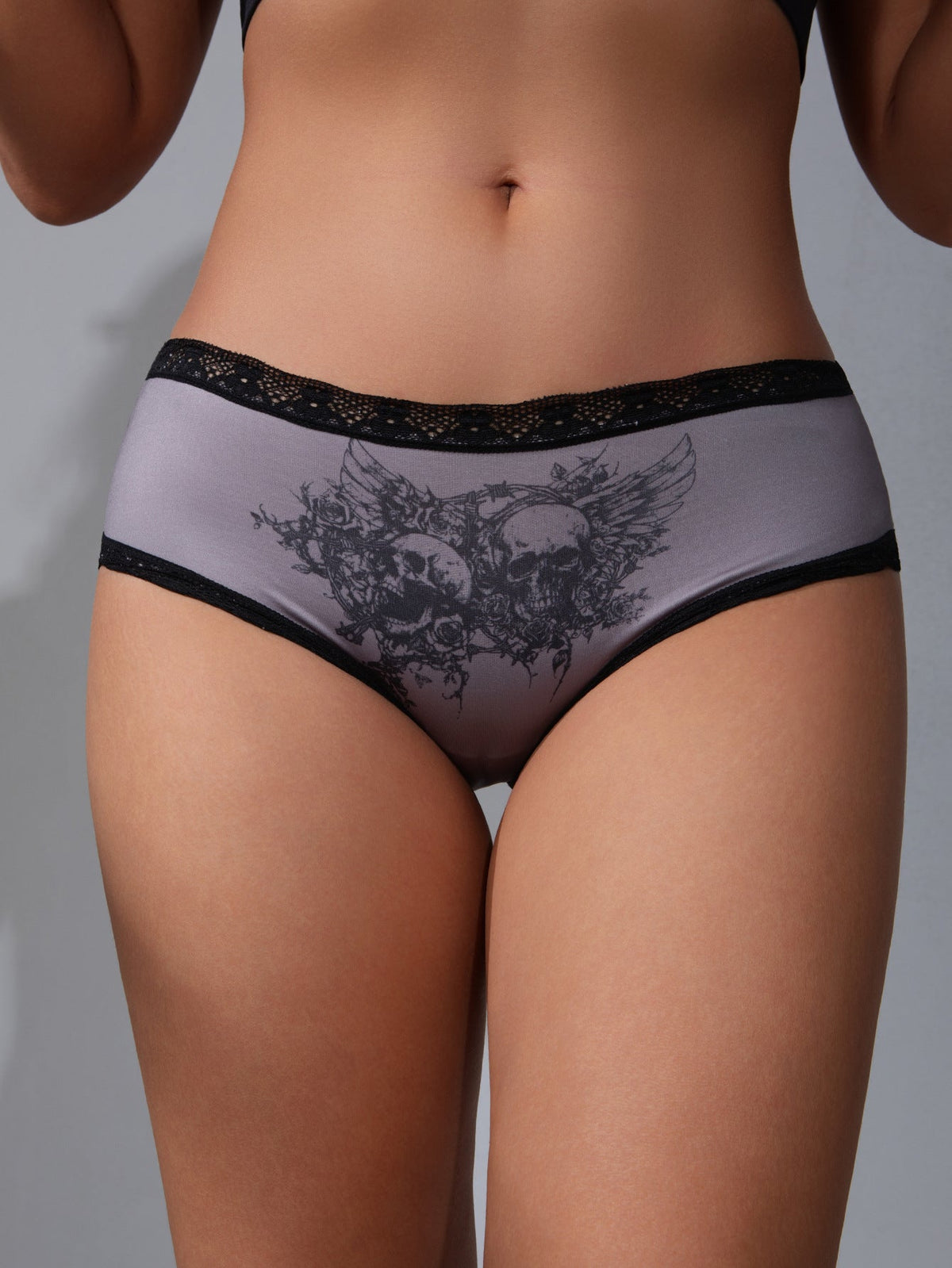 5-Pack Halloween Lace-Trim Printed Mid-Rise Brief Panties