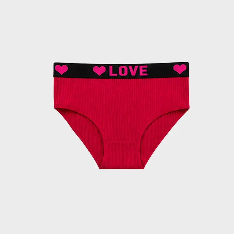 6 Pack LOVE Print Cotton Bikini Panties