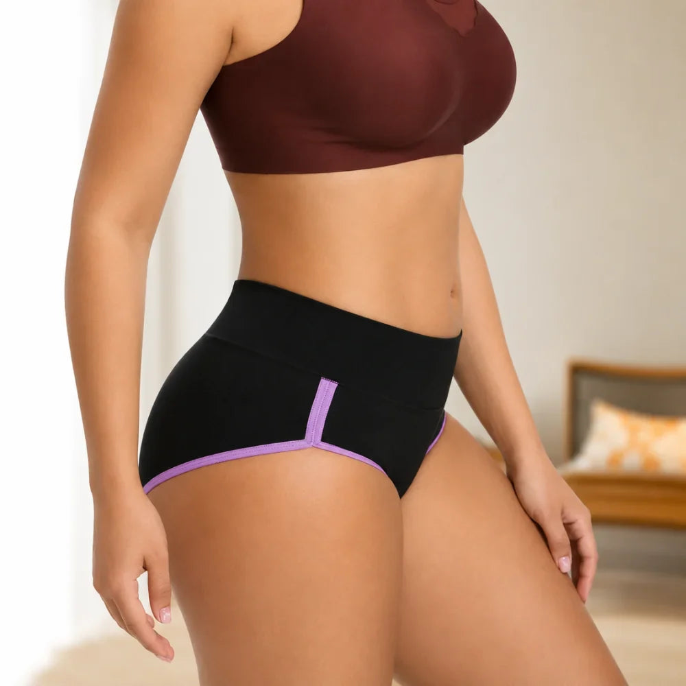 4-Pack Plus Size Printed Mid Waist Panties