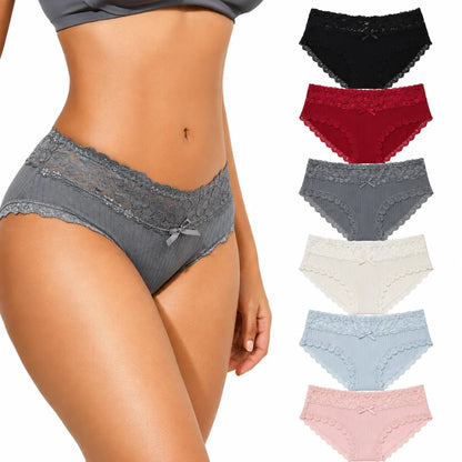 6-Pack Cotton Lace Bikini Panties