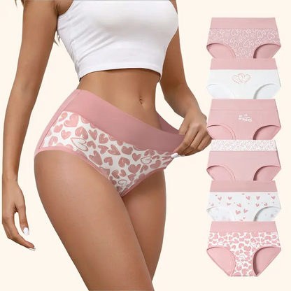 4/6/8/10-Pack High-Waisted Cotton Tummy Control Panties