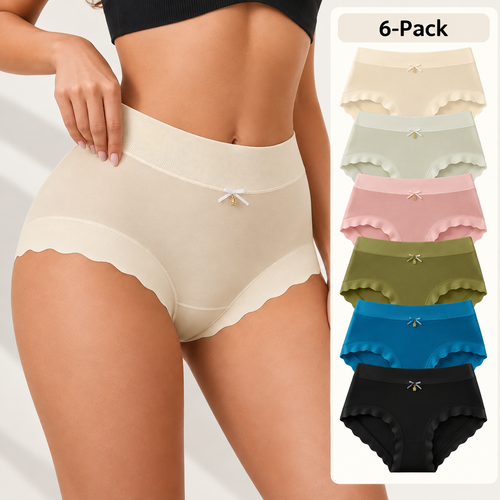 6-Pack Seamless Mid Waist Cotton Panties