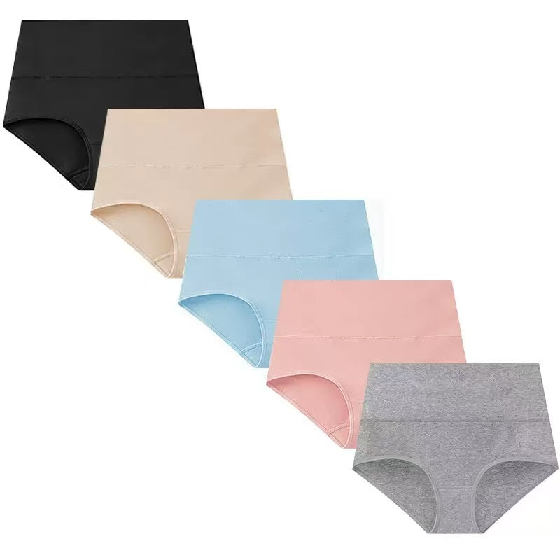 4/5-Pack Plus Size XS-6XL High-Waisted Cotton Underwear  – Soft Full Coverage Briefs