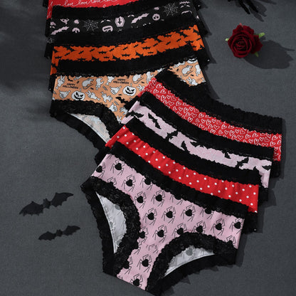 3/9-Pack Halloween Lace Brief Panties