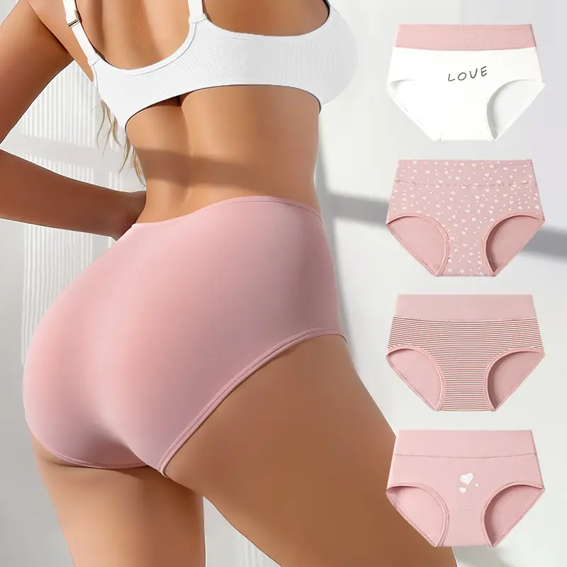 High-Waisted Cotton Tummy Control Panties 4/6/8/10-Pack