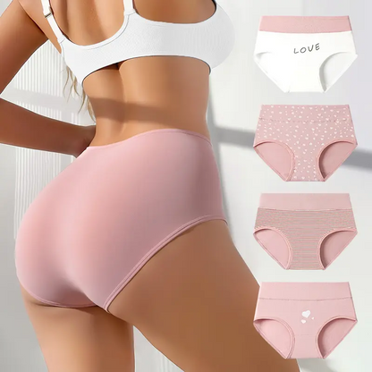 4/6/8/10-Pack High-Waisted Cotton Tummy Control Panties