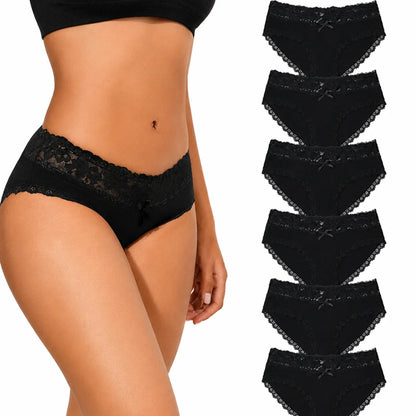 6-Pack Cotton Lace Bikini Panties
