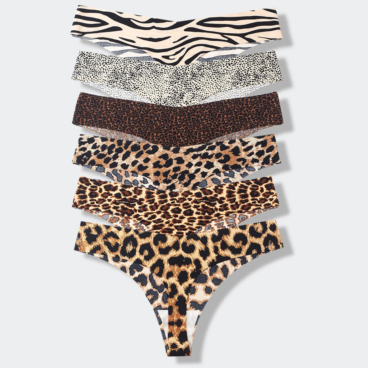 6-Pack Leopard Print Seamless  Panties