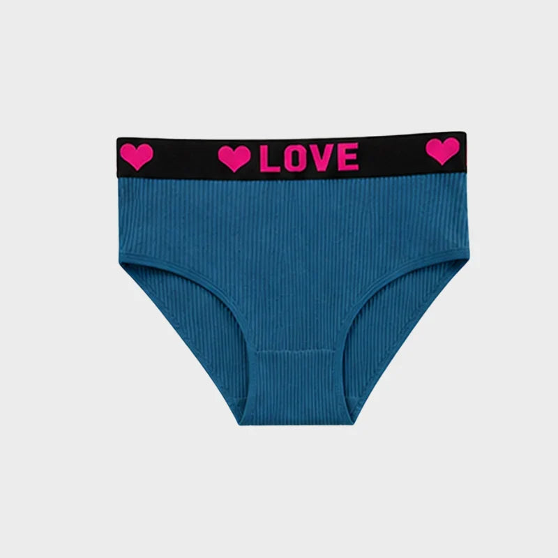 6 Pack LOVE Print Cotton Bikini Panties