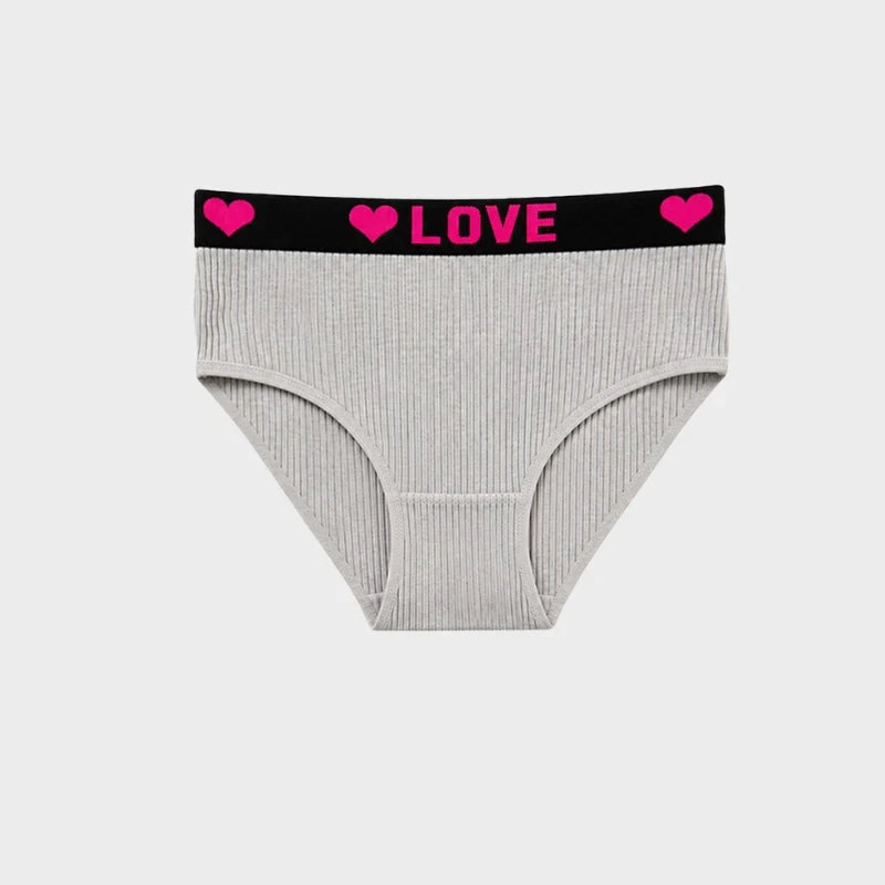 6 Pack LOVE Print Cotton Bikini Panties