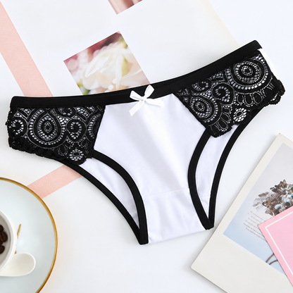 6Pcs Lace Bikini Panties – Sexy Contrast Color Cheeky Underwear