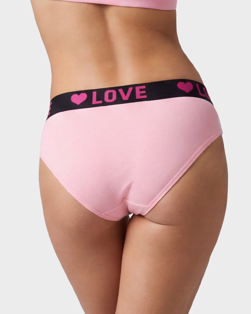 6-Pack LOVE Print Cotton Bikini Panties