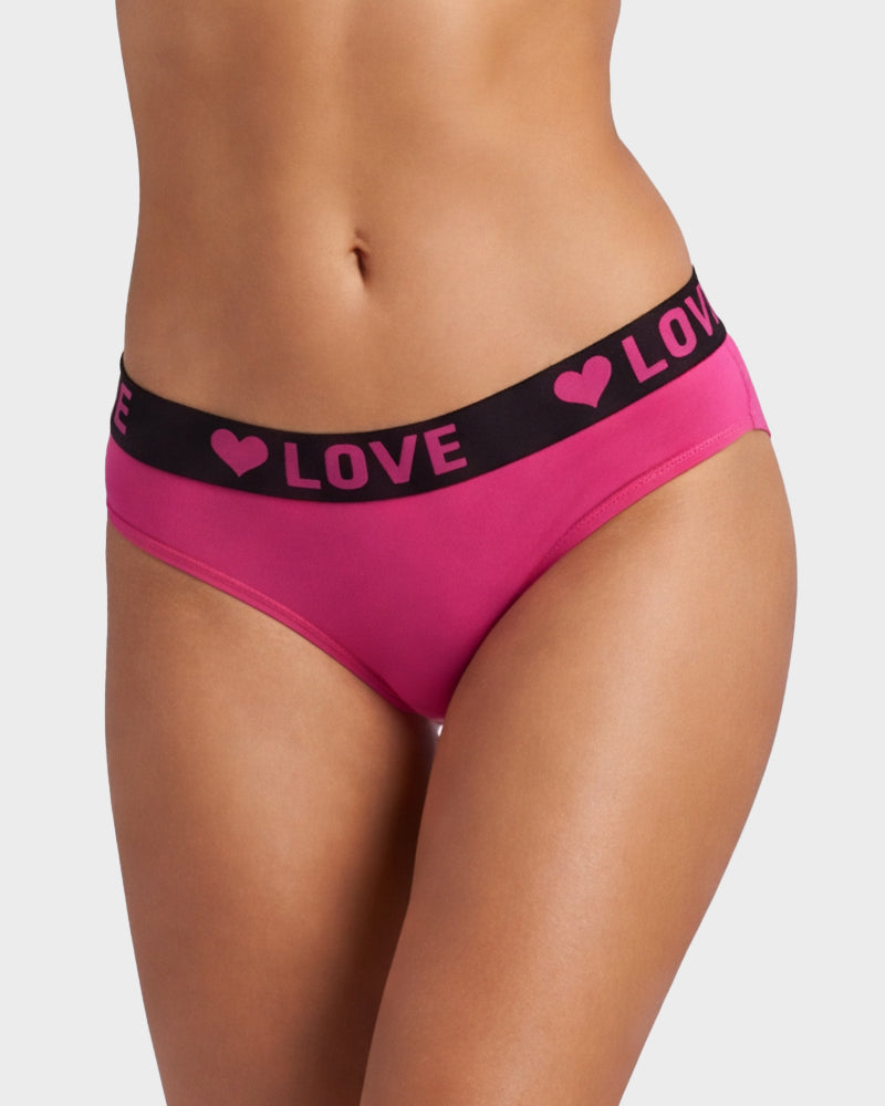 6-Pack LOVE Print Cotton Bikini Panties