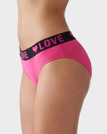6-Pack LOVE Print Cotton Bikini Panties
