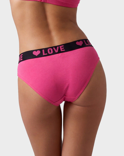 6-Pack LOVE Print Cotton Bikini Panties