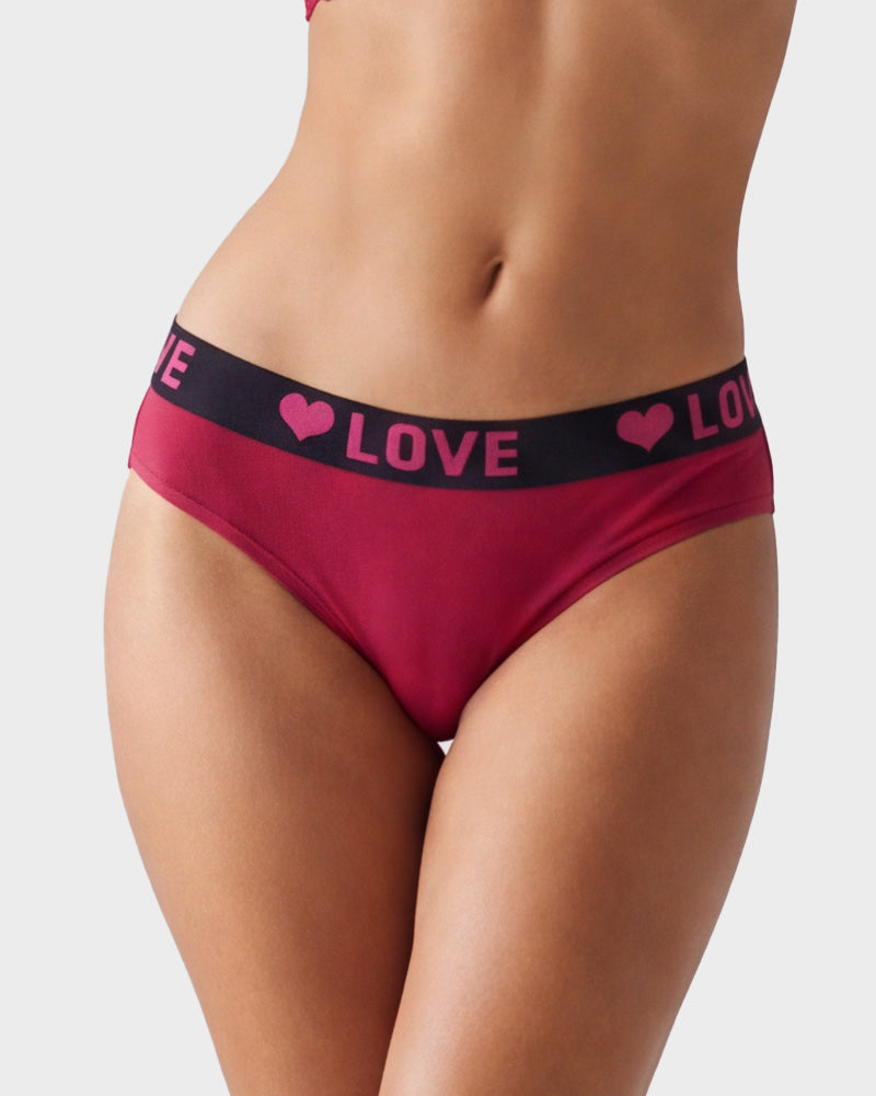 6-Pack LOVE Print Cotton Bikini Panties