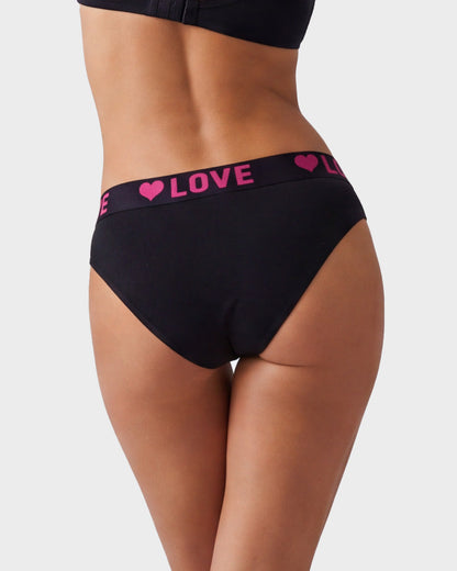 6-Pack LOVE Print Cotton Bikini Panties