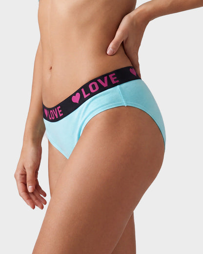6-Pack LOVE Print Cotton Bikini Panties
