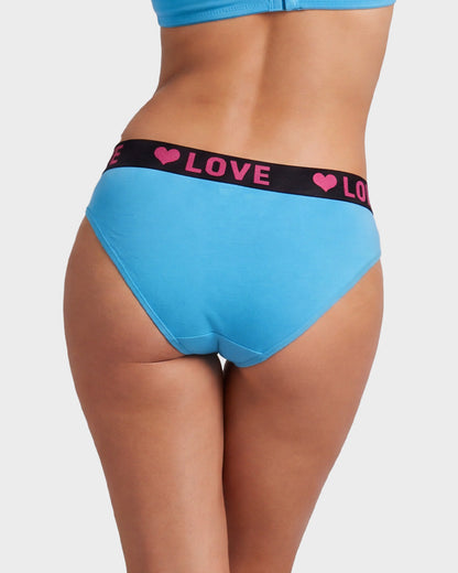 6-Pack LOVE Print Cotton Bikini Panties