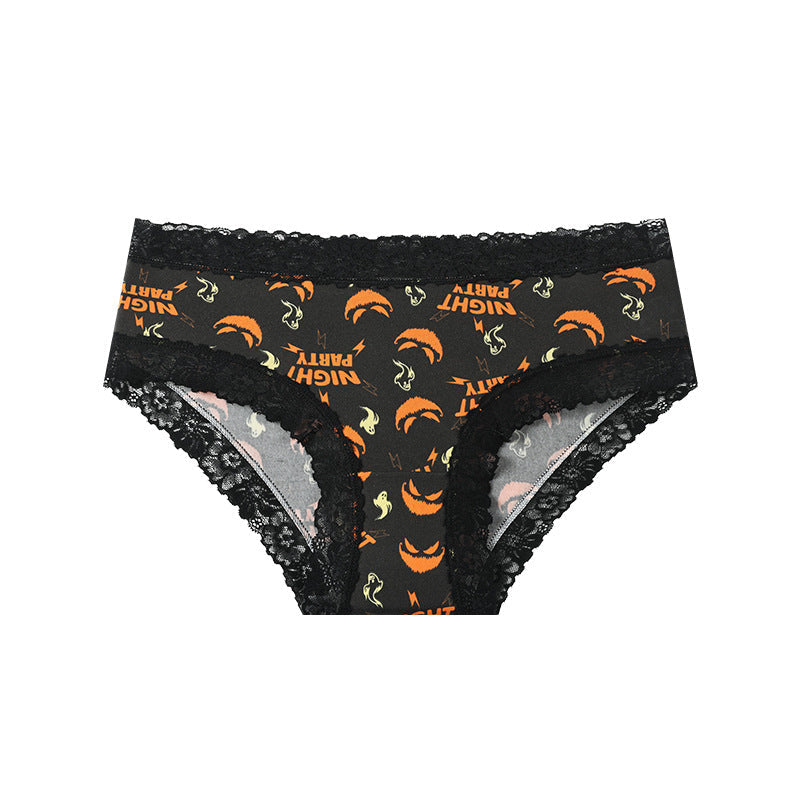 3/9-Pack Halloween Lace Brief Panties