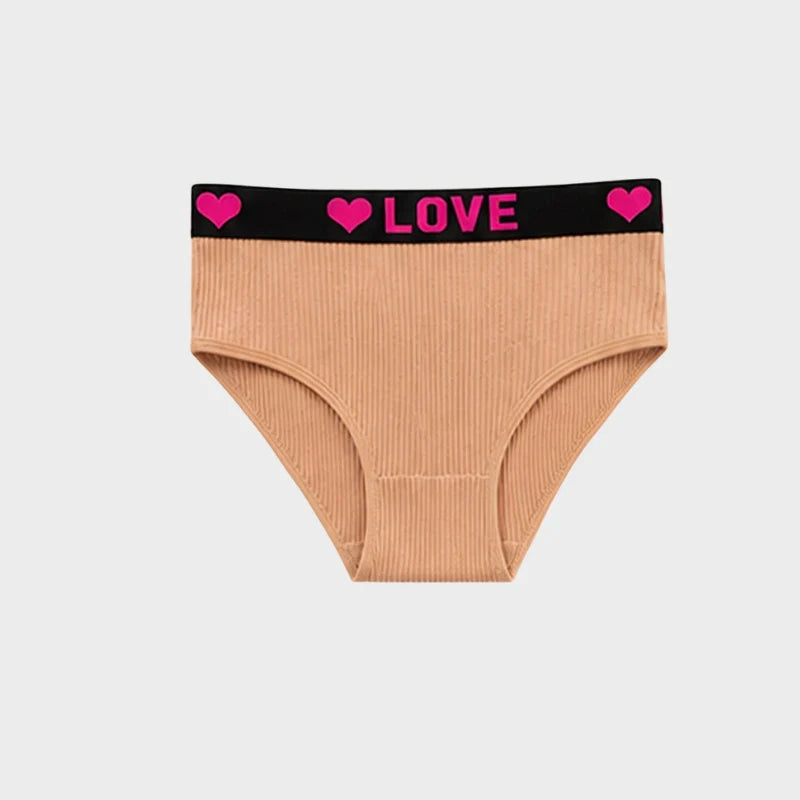 6 Pack LOVE Print Cotton Bikini Panties