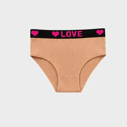 6-Pack LOVE Print Cotton Bikini Panties