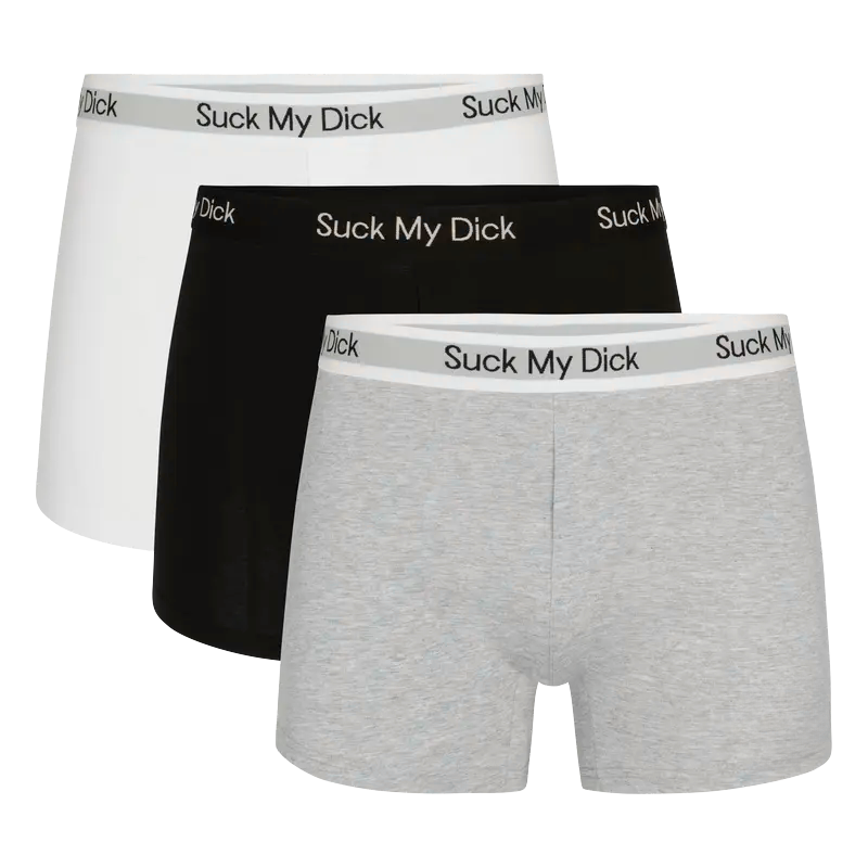 3-Pack Men's Embroidered Classic Cotton  Boxer Briefs Set