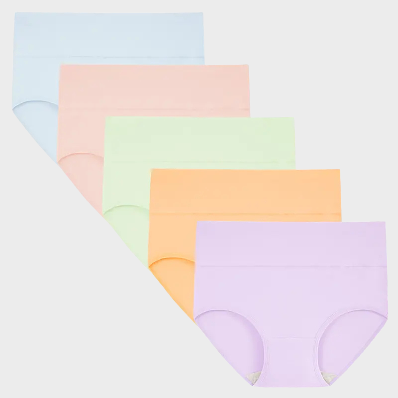 High Waisted Cotton Panties 5-Pack