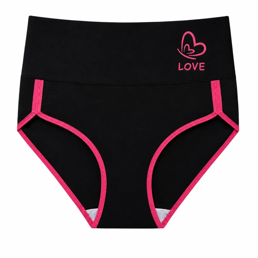 4-Pack Plus Size Printed Mid Waist Panties