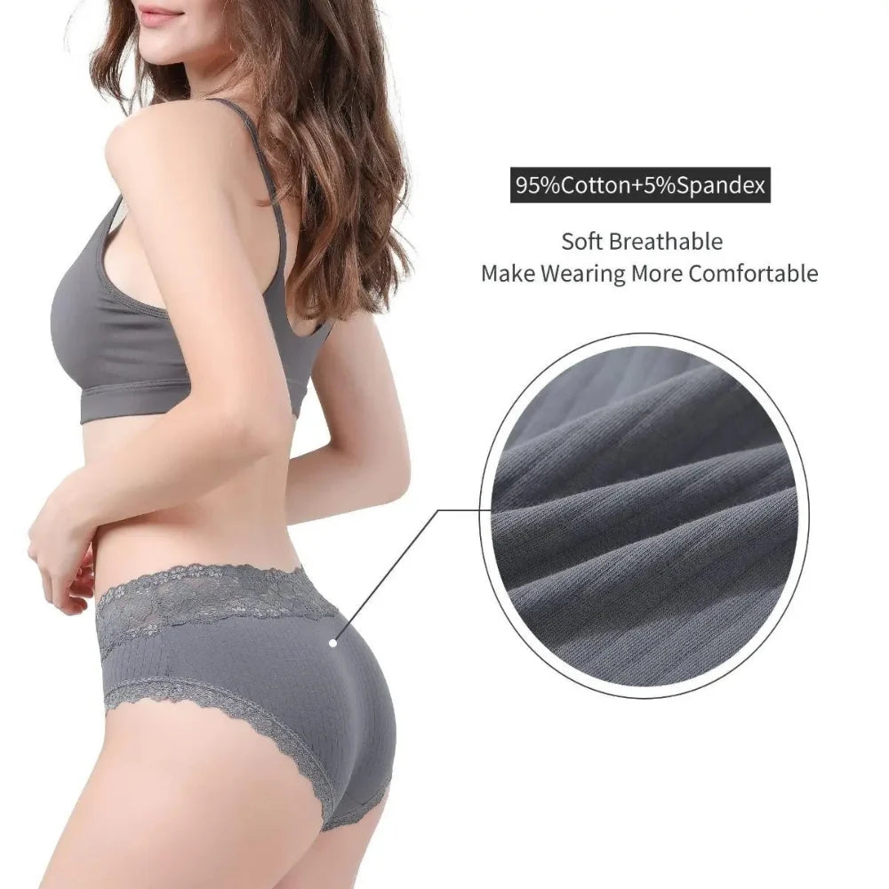 6-Pack Cotton Lace Bikini Panties