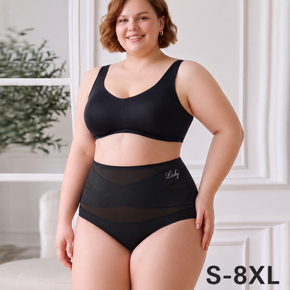4/7-Pack Plus Size High-Waist Tummy Control Seamless Panties