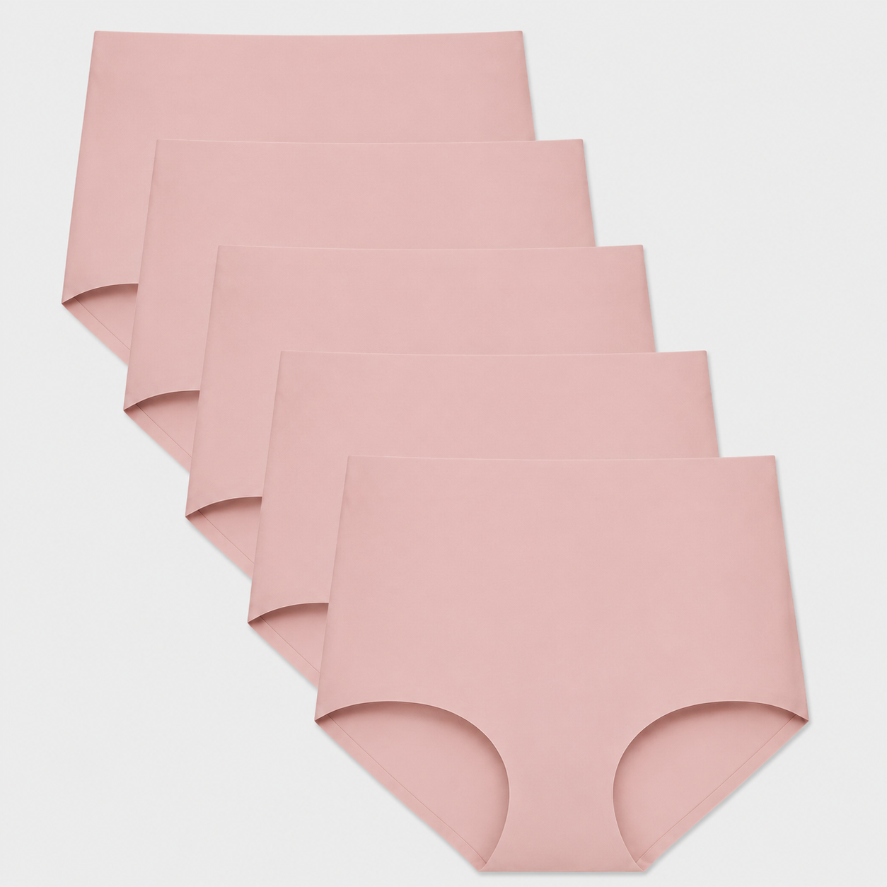 High-Waisted Seamless No Show Briefs (5-Pack)