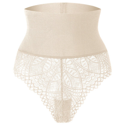 High-Waist Lace Tummy Control Shaping Thong