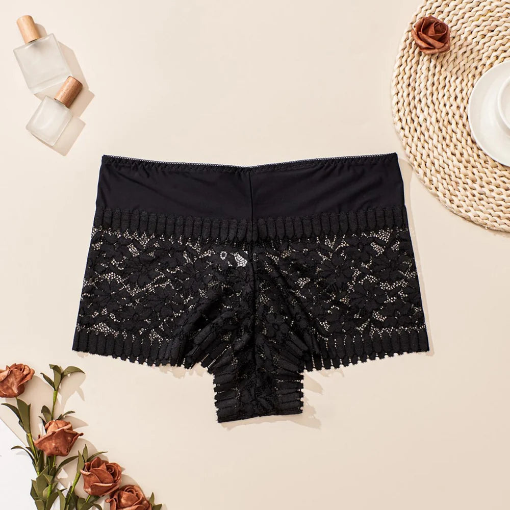 4-Pack Plus Size Floral Lace Boxer Briefs