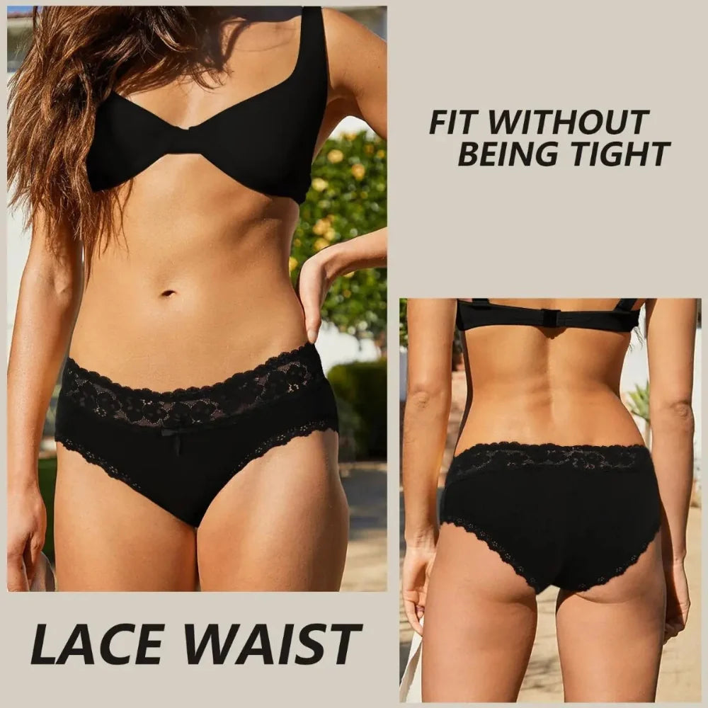6-Pack Cotton Lace Bikini Panties