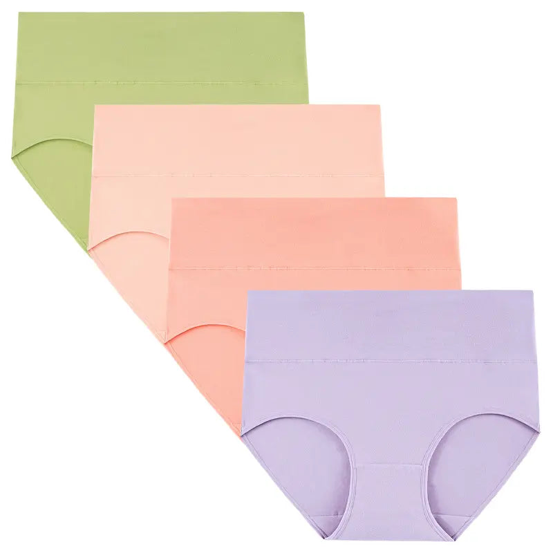 4/5-Pack Plus Size XS-6XL High-Waisted Cotton Underwear  – Soft Full Coverage Briefs