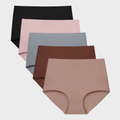 High-Waisted Seamless No Show Briefs (5-Pack)