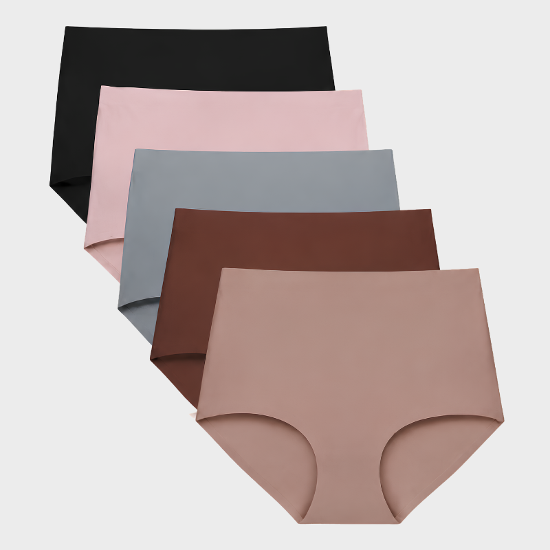 5-Pack High-Waisted Seamless No Show Briefs