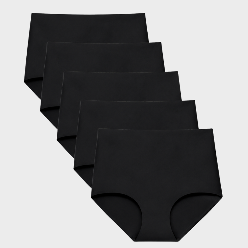 High-Waisted Seamless No Show Briefs (5-Pack)