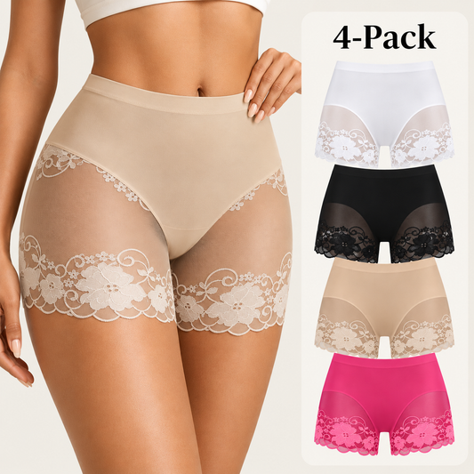 4-Pack Mesh Lace Boyshort Panties