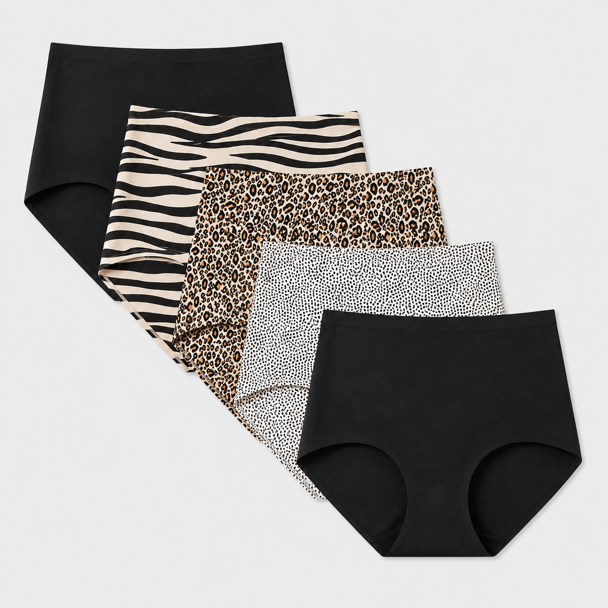 5-Pack High-Waisted Seamless No Show Briefs