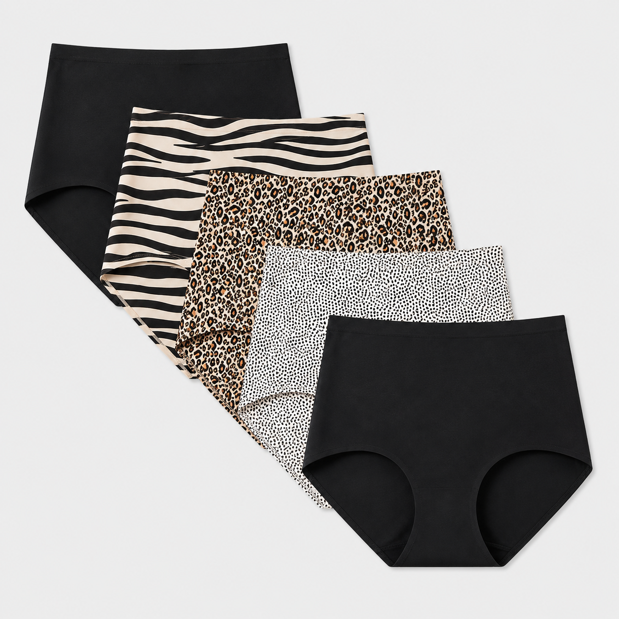 High-Waisted Seamless No Show Briefs (5-Pack)